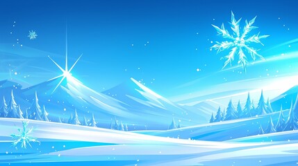 Winter Wonderland with Sparkling Snowflakes