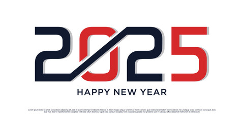 Happy new year 2025 design logo text vector illustration new year celebration concept