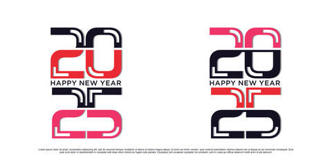 Happy new year 2025 design logo text vector illustration new year celebration concept