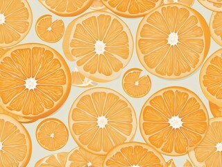 Obraz premium Seamless Pattern Brightly colored orange slices for background