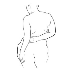 Personnage ligne fine gros de dos