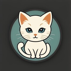 illustration of a cat. logo cat. icon cat. symbol cat. cat cute logo agency. logo app. logo promotion