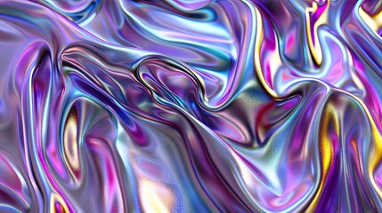 Obraz premium Abstract holographic iridescent neon liquid metal texture background. Colorful abstract gleaming fluid material..