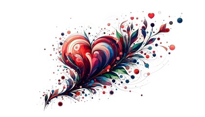 abstract background with heart on white background