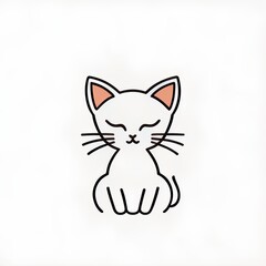 Obraz premium cat logo cute