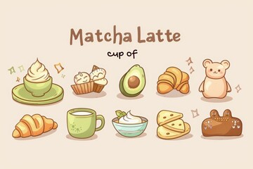 Adorable Matcha-Themed Food Illustrations