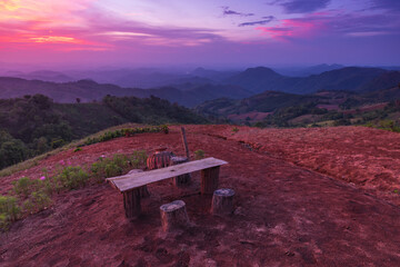 Beautiful sunrise in the morning at Loei  Province, Thailand.