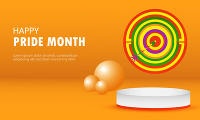 LGBTQ Pride month celebration banner, poster and template design. Vector Illustration.