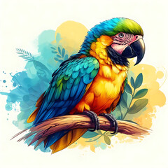 Obraz premium Beautiful Parrot sitting on tiny, Abstract Art