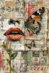 Collage modern set of wrinkled paper sheet
