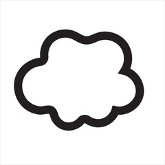Cloud hand painted with brush. Doodle cloud icon. Png clipart isolated on white background. EPS 10/AI