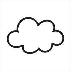 Cloud hand painted with brush. Doodle cloud icon. Png clipart isolated on white background. EPS 10/AI