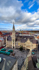 Naklejka premium City centre of Munich seen from above with panorama view