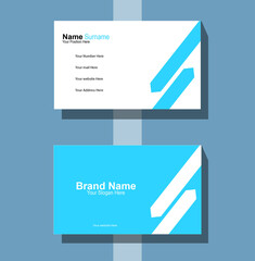 Sky blue and white Business card Template 