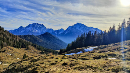 Winter landscape on the German Alps near Königssee