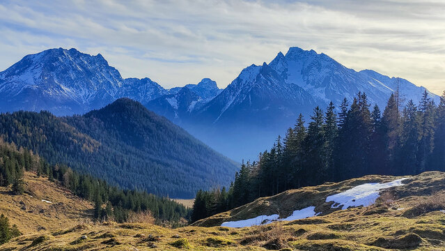 Winter landscape on the German Alps near K&ouml;nigssee
