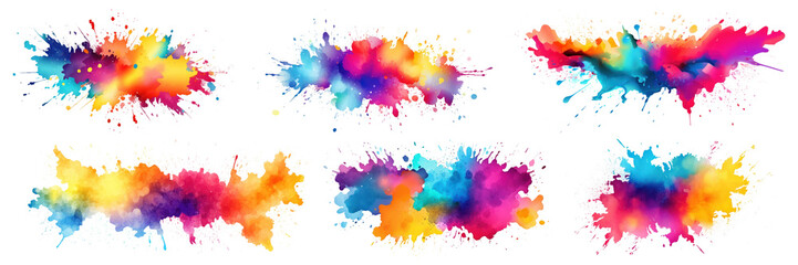 Watercolor rainbow spread painting set