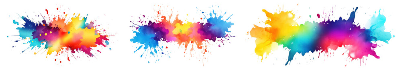 Watercolor rainbow spread painting set