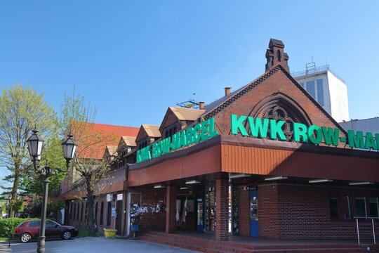 RADLIN, POLAND - MAY 11, 2021: KWK ROW-Marcel coal mine in Radlin, Poland. The coal mine is part of Polska Grupa Gornicza (PGG, English: Polish Mining Group).