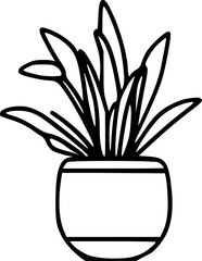 plant in a pot, leaf potted illustration