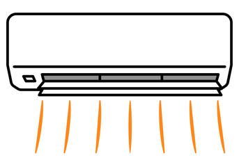 エアコン正面送風口微温風