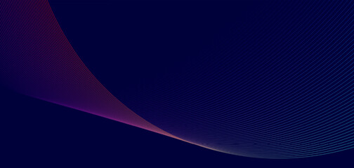 Abstract wave lines on dark blue background. Modern flowing wavy lines