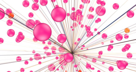 Abstract polygonal space with connecting dots and lines. Dark background. Connection structure. 3d Widescreen