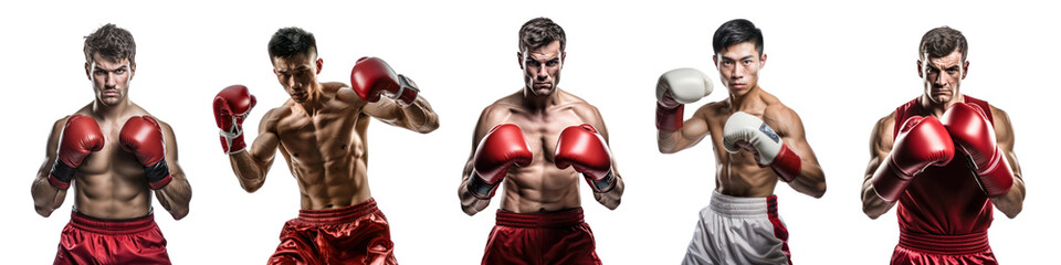 Boxing adult man set