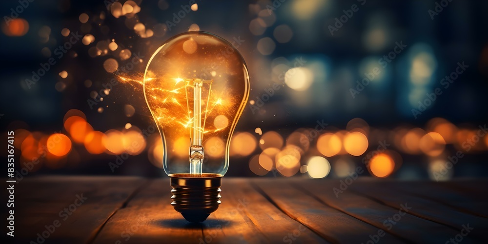 Aufkleber illuminating innovation: the digital light bulb symbolizing connectivity for problem-solving. concep