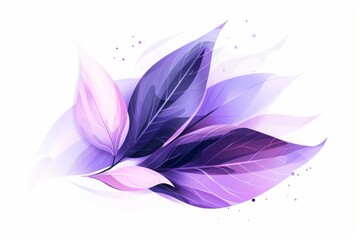 Abstract illustration of a cluster of purple, pink, and blue leaves on a white background. Modern and artistic concept for design and print. Camphor. Ayurveda. Ayurvedic herbs. Generative AI