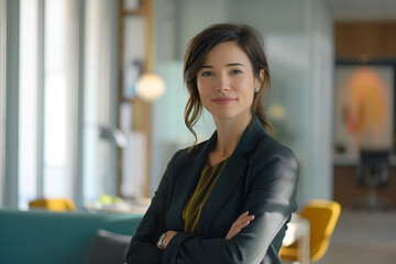 Vertrauenswürdige Business Frau im Büro Alltag