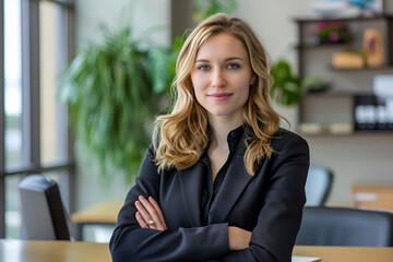 Vertrauenswürdige Business Frau im Büro Alltag