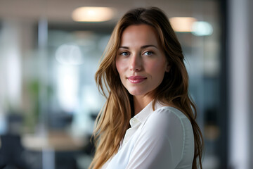 Vertrauenswürdige Business Frau im Büro Alltag