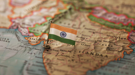 india country map with flag