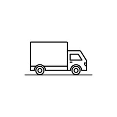 Fast shipping delivery truck outline icon