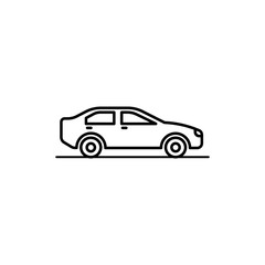 Car black lines vector icon .