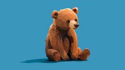 Grizzly bear sitting graphic illustration Generative AI generated by AI