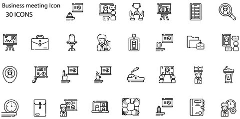 Business Meeting line icon