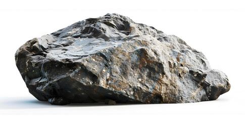 Large rock, grey stone isolated on a white background