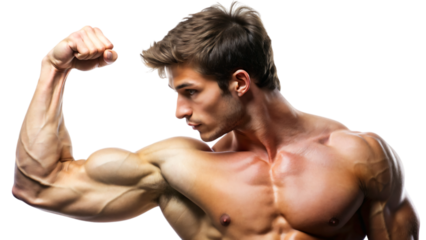 A muscular man with his well-defined biceps, showing off his dedication to fitness