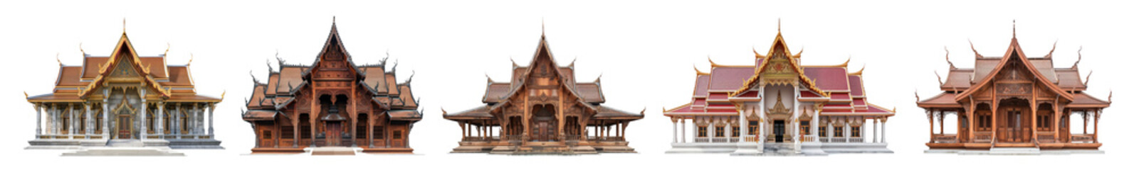 Naklejka premium Temple in south east asian set
