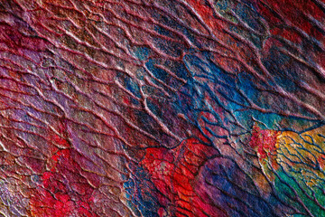 closeup of multicolored painting textured background