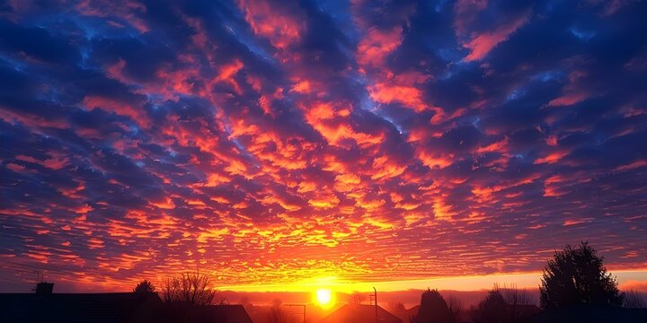 Witness the breathtaking transformation of the sunrise sky from darkness to a vibrant masterpiece. Concept Sunrise Photography, Sky Transformation, Nature's Wonders, Early Morning Splendor