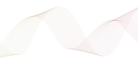 Abstract backdrop with smoth wave gradient lines on white background. Modern technology background. Vector illustration.