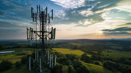 Obraz premium 5g connection revealed on smart countryside