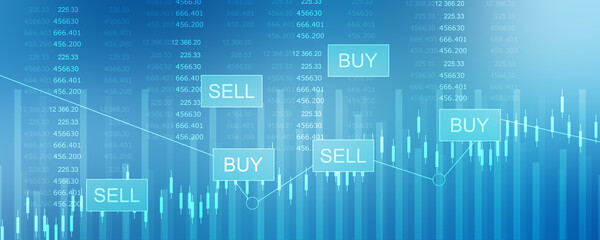 2d illustration share market concept