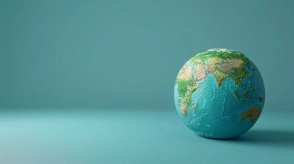 Fototapeta premium High-quality image of Earth globe on light blue background, focusing on Asia and Australia. Ideal for education, travel, and global concepts. 3D Illustration.