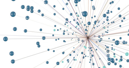 Abstract polygonal space with connecting dots and lines. Dark background. Connection structure. 3d Widescreen