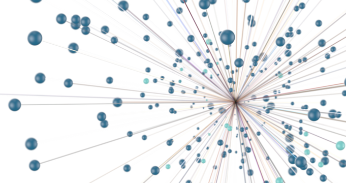 Abstract polygonal space with connecting dots and lines. Dark background. Connection structure. 3d Widescreen