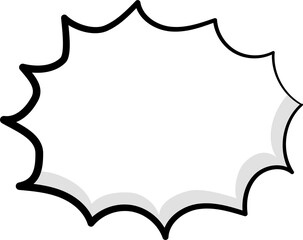 Black and white color speech bubble balloon, icon sticker memo keyword planner text box banner, flat png transparent element design